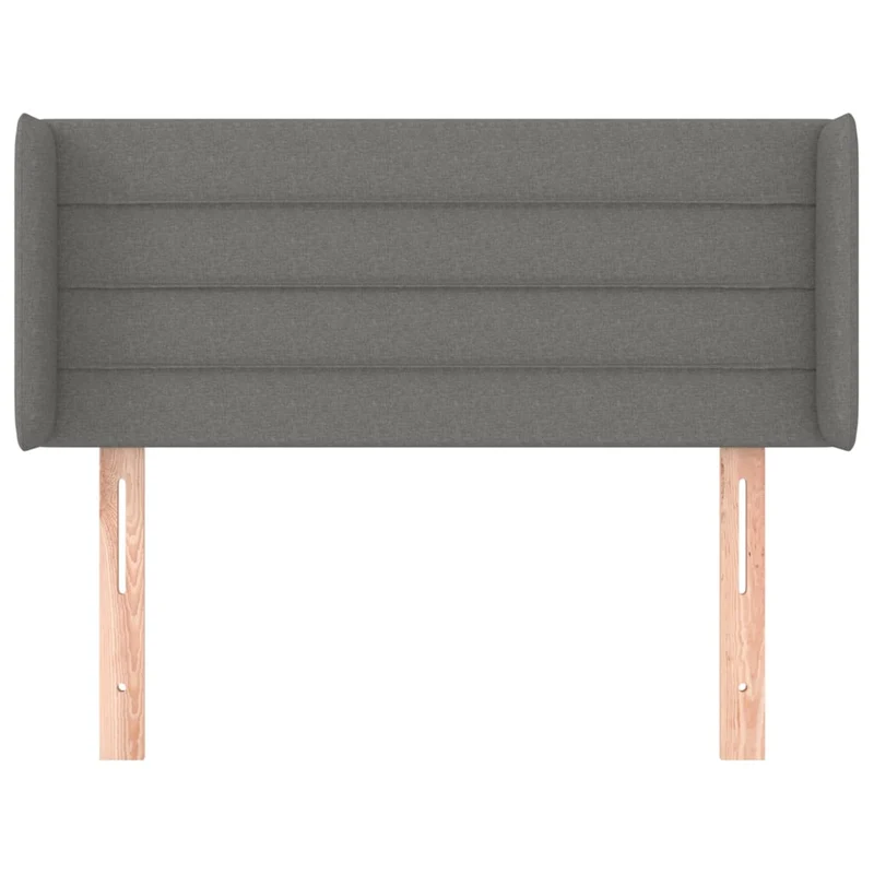 Tête de lit accessoire couchage chambre à coucher meuble avec rebord latéral 103 x 16 x 78/88 cm tissu gris foncé TDL0205062