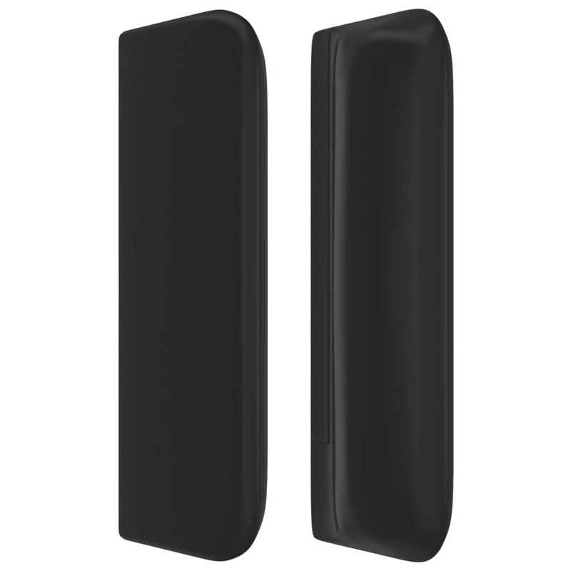 Tête de lit accessoire couchage chambre à coucher meuble capitonné avec rebord latéral 147 x 16 x 78/88 cm synthétique noir TDL0204575
