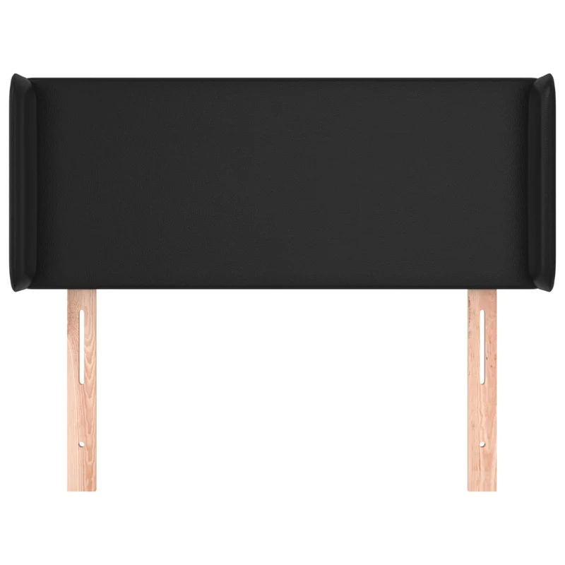 Tête de lit accessoire couchage chambre à coucher meuble avec rebord latéral 83 x 16 x 78/88 cm synthétique noir TDL0204456
