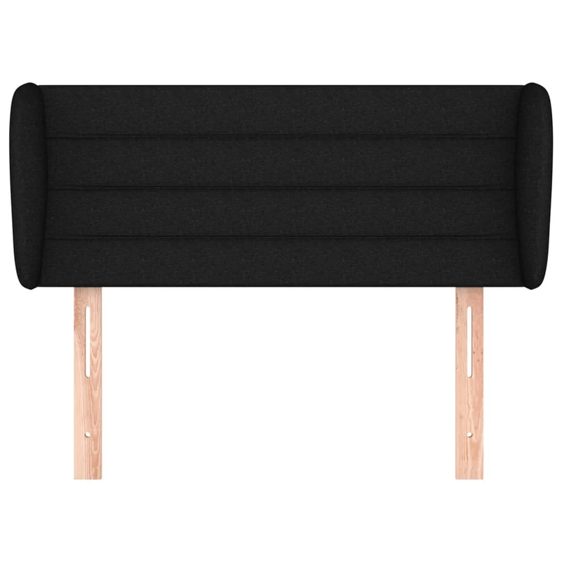 Tête de lit accessoire couchage chambre à coucher meuble avec rebord latéral 93 x 23 x 78/88 cm tissu noir TDL0204380
