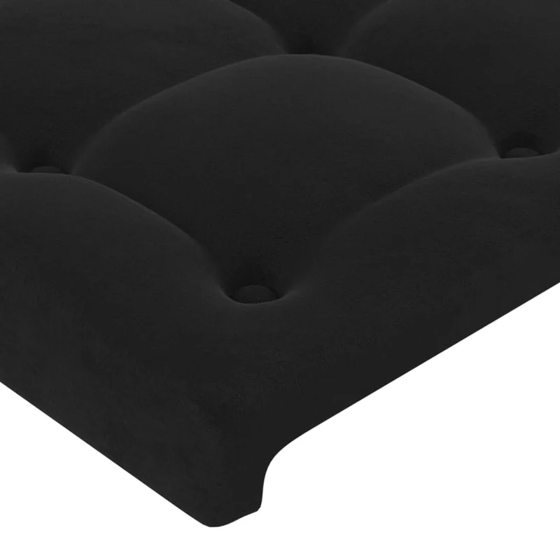 Tête de lit accessoire couchage chambre à coucher meuble capitonné 2 parties 100 x 5 x 78/88 cm tissu velours noir TDL0206269
