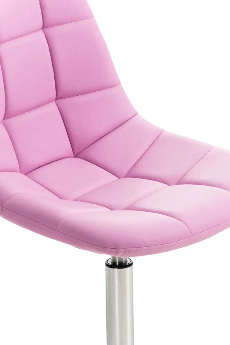 Lot de 2 chaises de salle à manger lounge pivotante en PVC rose et pieds trompette métal chromé 10_0001698