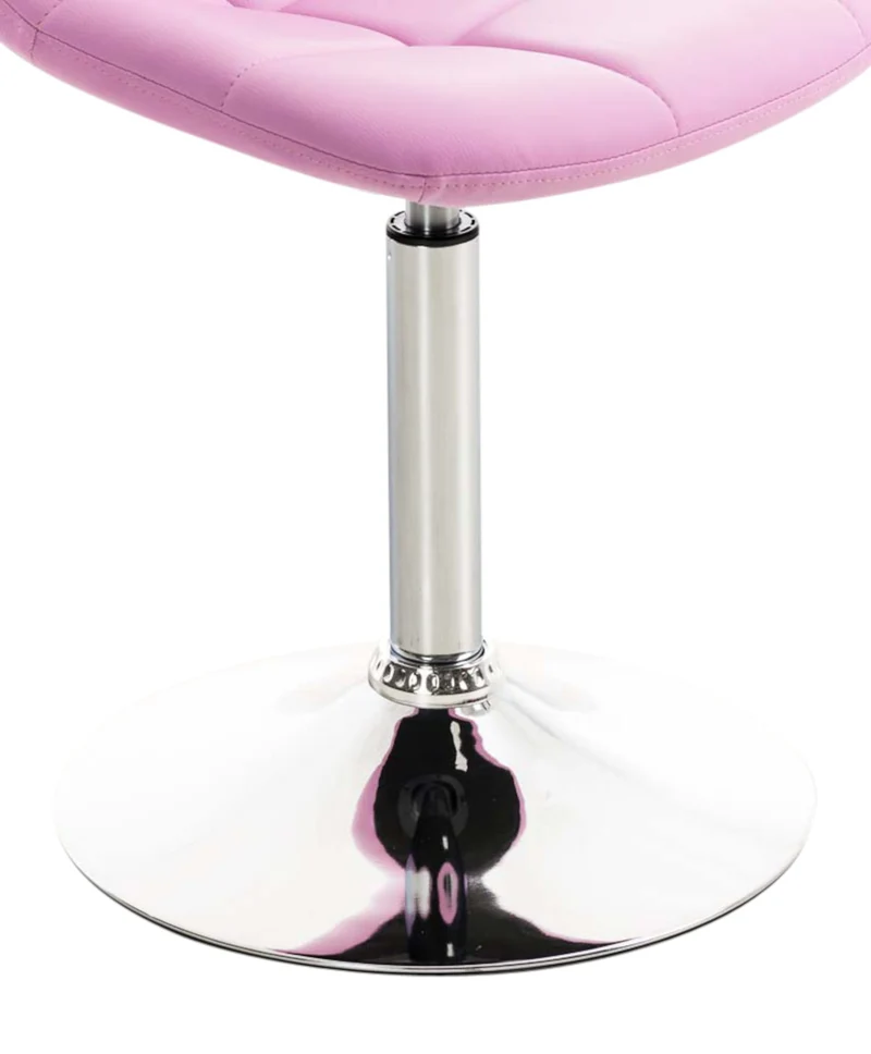 Lot de 2 chaises de salle à manger lounge pivotante en PVC rose et pieds trompette métal chromé 10_0001698