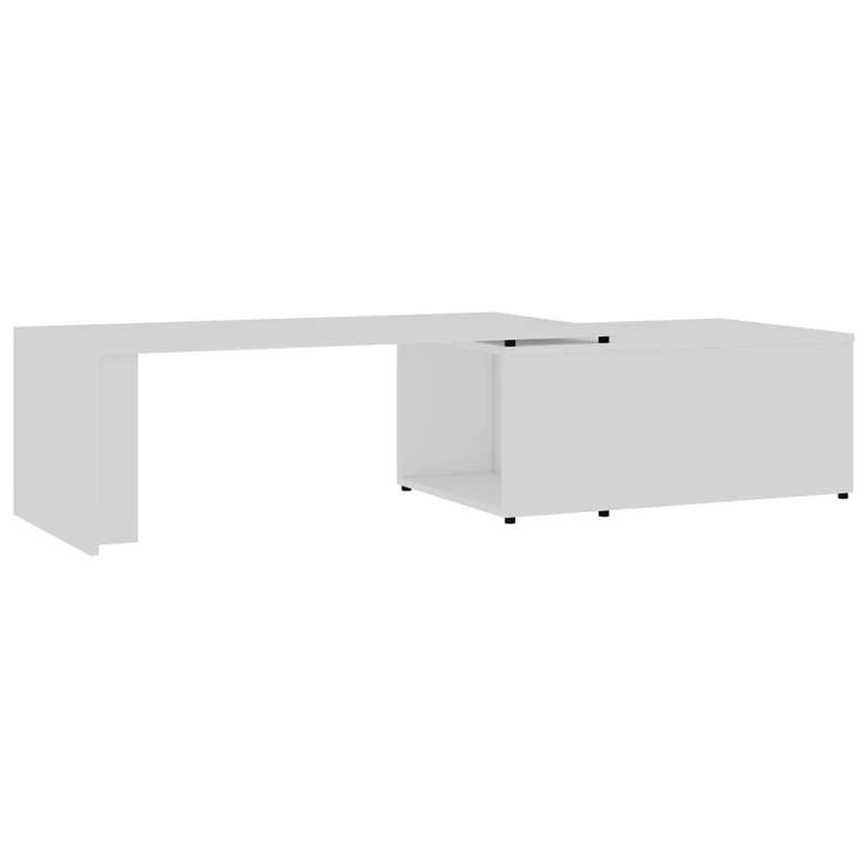 Table basse de salon design moderne 150 x 50 x 35 cm bois d'ingénierie blanc DEC037857