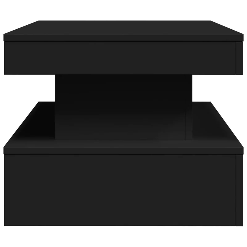 Table basse de salon design moderne avec lumières LED 90 x 50 x 40 cm bois d'ingénierie noir DEC037684