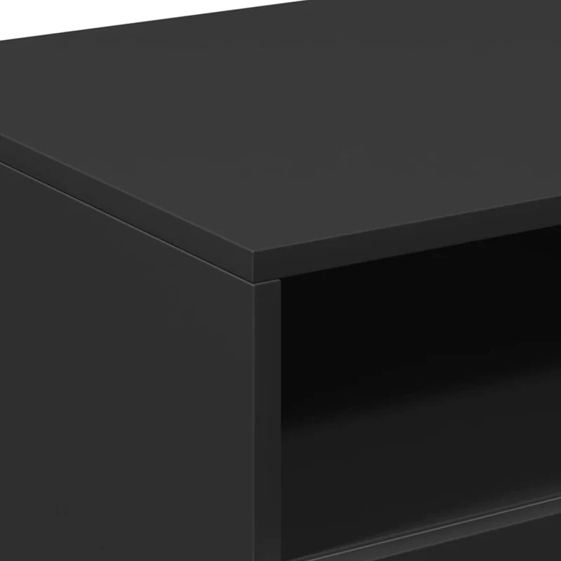 Table basse de salon avec tiroir design moderne avec lumières LED 90 x 49 x 40 cm bois d'ingénierie noir DEC037682