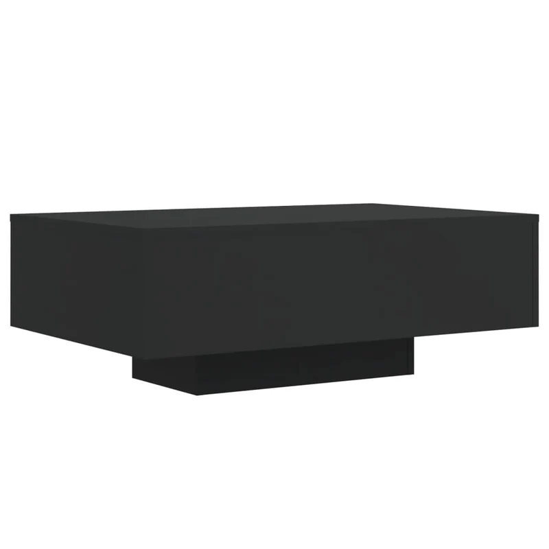 Table basse de salon design moderne avec lumières LED 85 x 55 x 31 cm bois d'ingénierie noir DEC037681