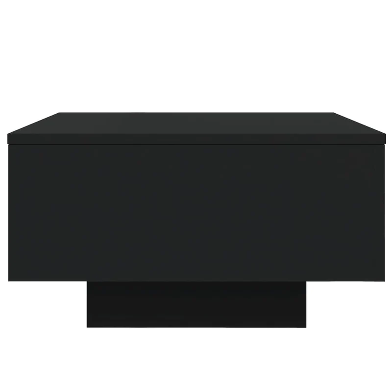 Table basse de salon design moderne avec lumières LED 55 x 55 x 31 cm bois d'ingénierie noir DEC037679
