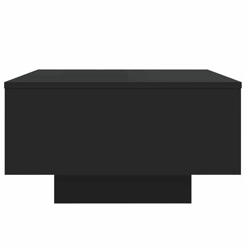 Table basse de salon design moderne avec lumières LED 55 x 55 x 31 cm bois d'ingénierie noir DEC037679