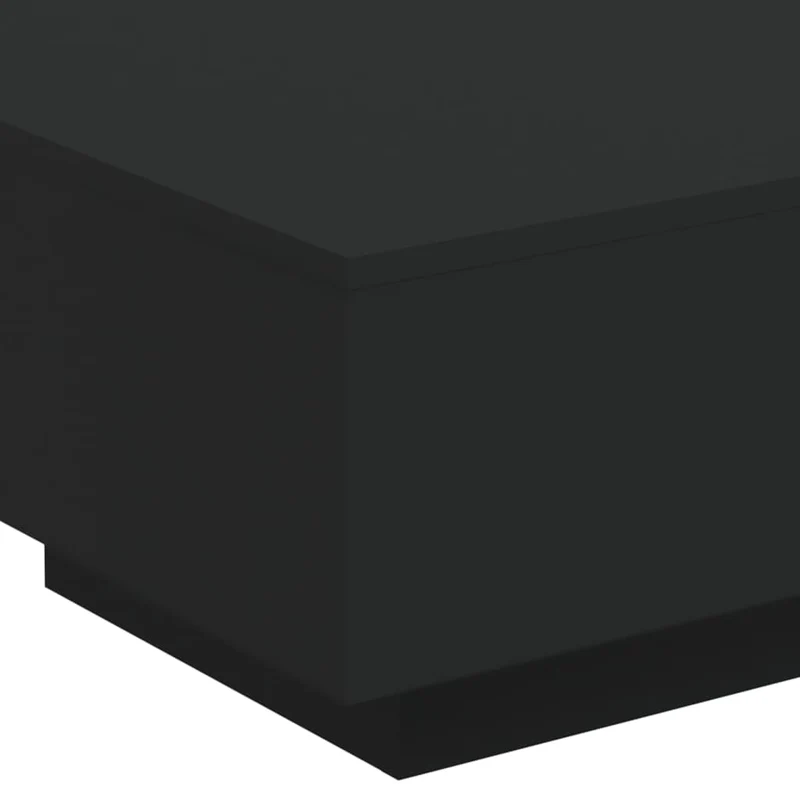 Table basse de salon design moderne avec lumières LED 55 x 55 x 31 cm bois d'ingénierie noir DEC037679