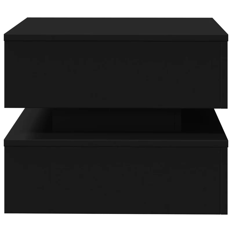 Table basse de salon design moderne avec lumières LED 50 x 50 x 40 cm bois d'ingénierie noir DEC037677