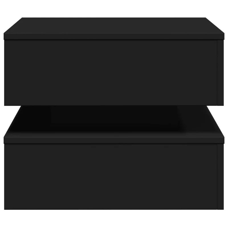 Table basse de salon design moderne avec lumières LED 50 x 50 x 40 cm bois d'ingénierie noir DEC037677