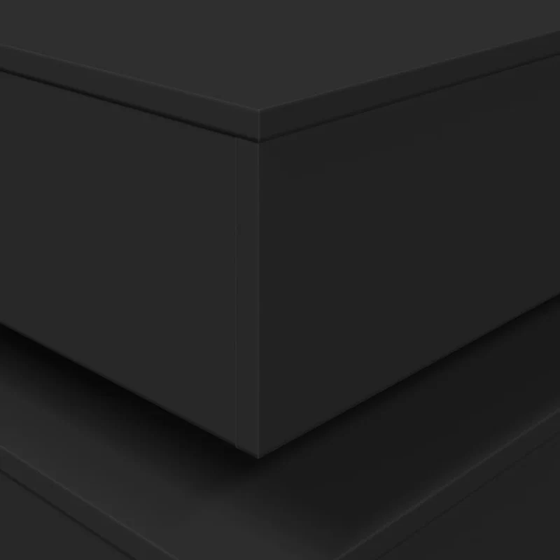 Table basse de salon design moderne avec lumières LED 50 x 50 x 40 cm bois d'ingénierie noir DEC037677