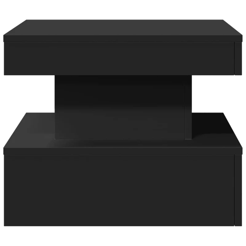 Table basse de salon design moderne avec lumières LED 50 x 50 x 40 cm bois d'ingénierie noir DEC037676