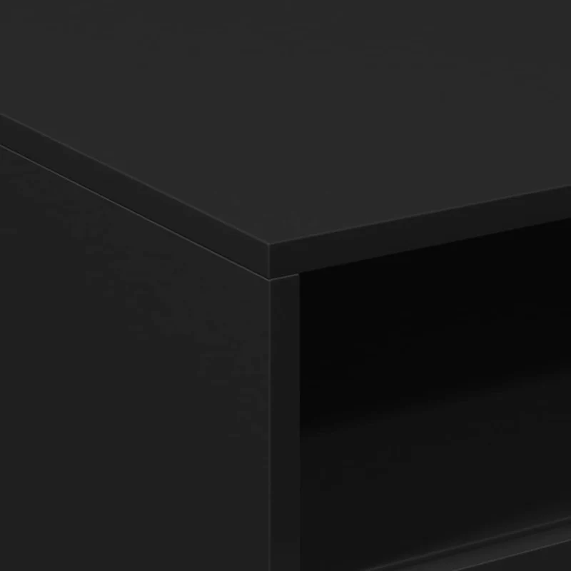 Table basse de salon avec tiroir design moderne avec lumières LED 50 x 49 x 40 cm bois d'ingénierie noir DEC037675