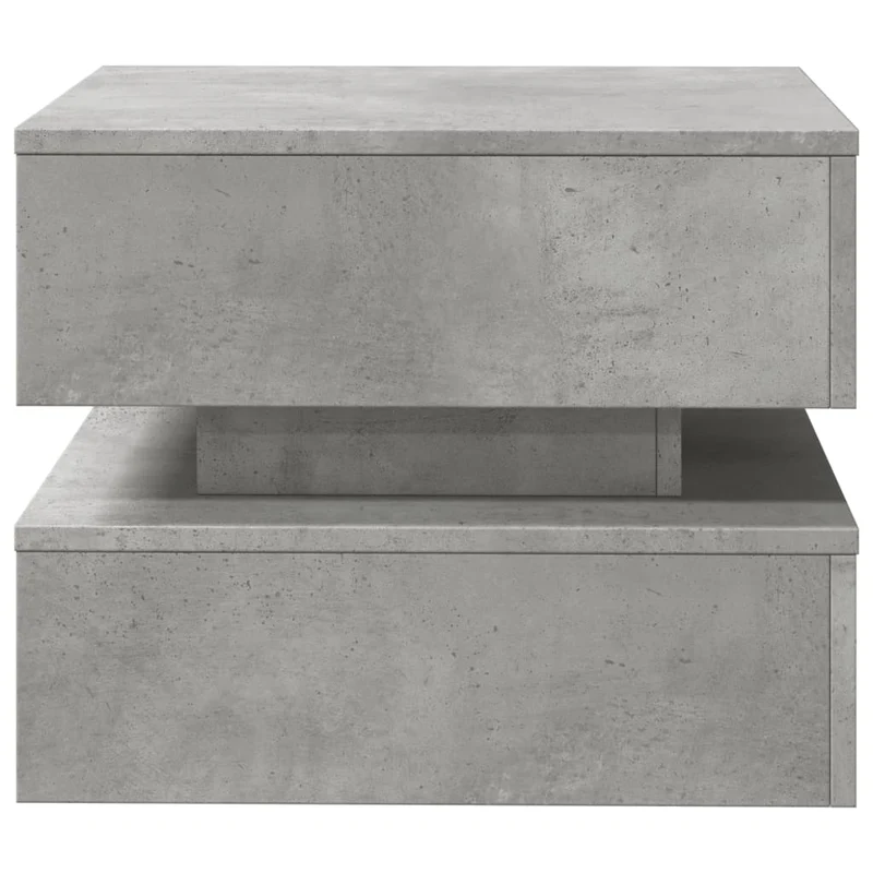 Table basse de salon design moderne avec lumières LED 50 x 50 x 40 cm bois d'ingénierie gris DEC037660