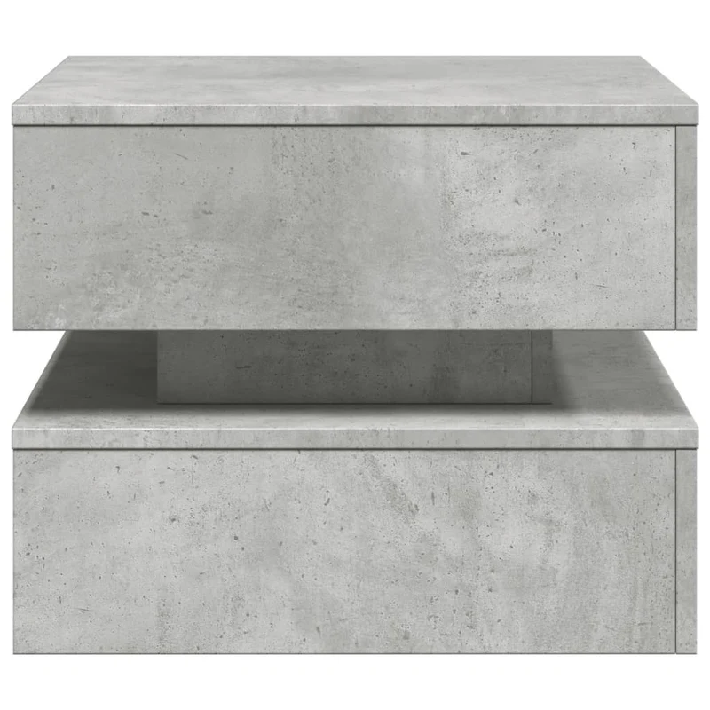 Table basse de salon design moderne avec lumières LED 50 x 50 x 40 cm bois d'ingénierie gris DEC037660