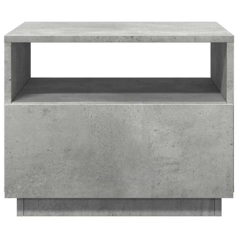 Table basse de salon avec tiroir design moderne avec lumières LED 50 x 49 x 40 cm bois d'ingénierie gris DEC037658