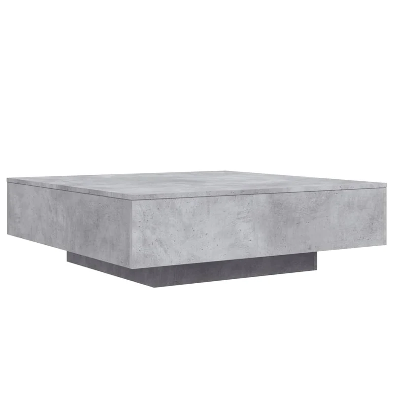 Table basse de salon design moderne avec lumières LED 100 x 100 x 31 cm bois d'ingénierie gris DEC037657