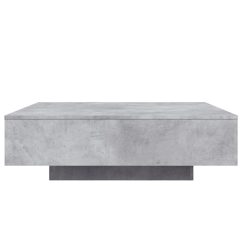 Table basse de salon design moderne avec lumières LED 100 x 100 x 31 cm bois d'ingénierie gris DEC037657