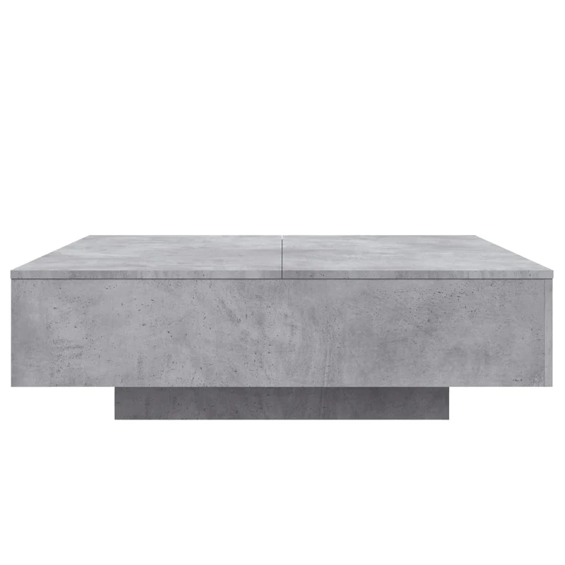 Table basse de salon design moderne avec lumières LED 100 x 100 x 31 cm bois d'ingénierie gris DEC037657