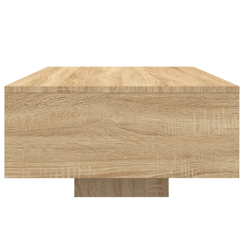 Table basse de salon design moderne avec lumières LED 85 x 55 x 31 cm bois d'ingénierie couleur chêne DEC037650