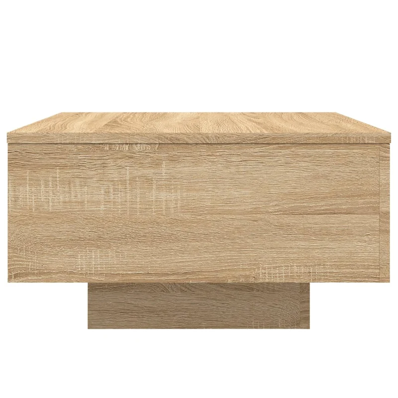 Table basse de salon design moderne avec lumières LED 55 x 55 x 31 cm bois d'ingénierie couleur chêne DEC037648