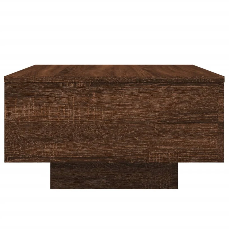 Table basse de salon design moderne avec lumières LED 55 x 55 x 31 cm bois d'ingénierie marron DEC037634