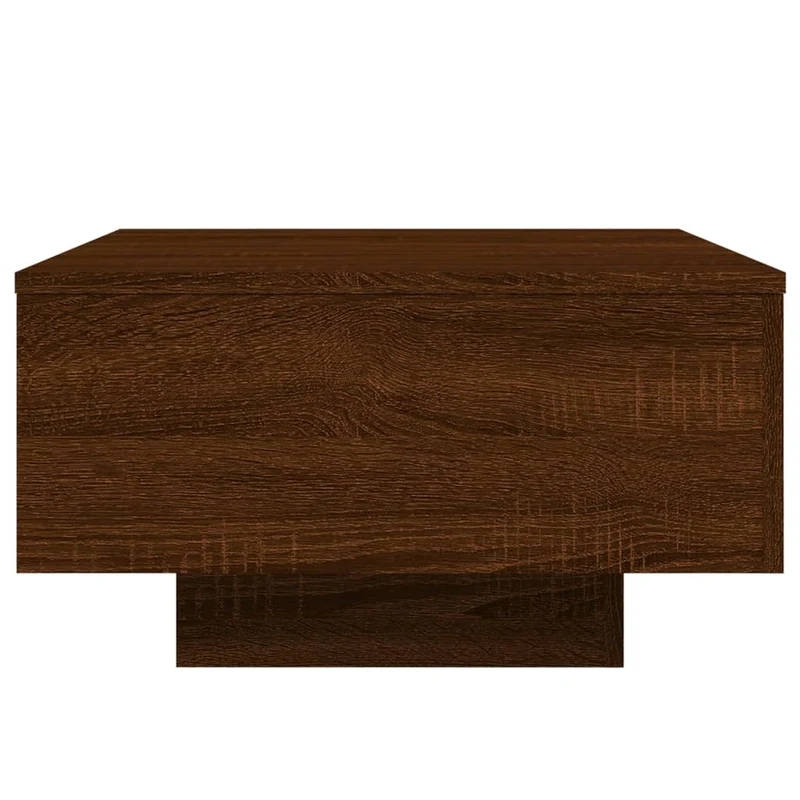Table basse de salon design moderne avec lumières LED 55 x 55 x 31 cm bois d'ingénierie marron DEC037634