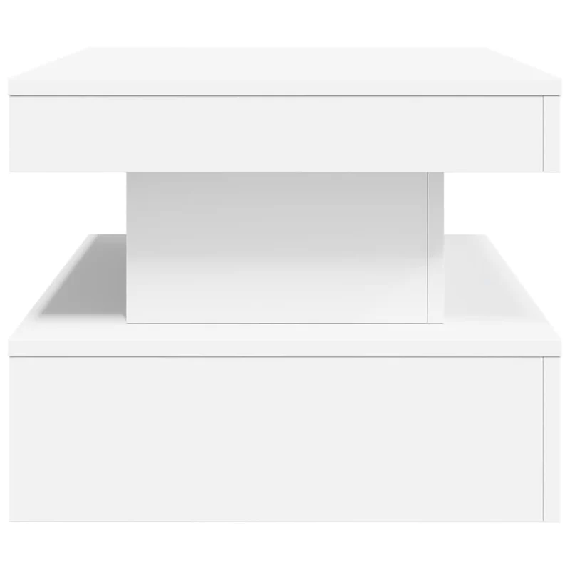 Table basse de salon design moderne avec lumières LED 90 x 50 x 40 cm bois d'ingénierie blanc DEC037605