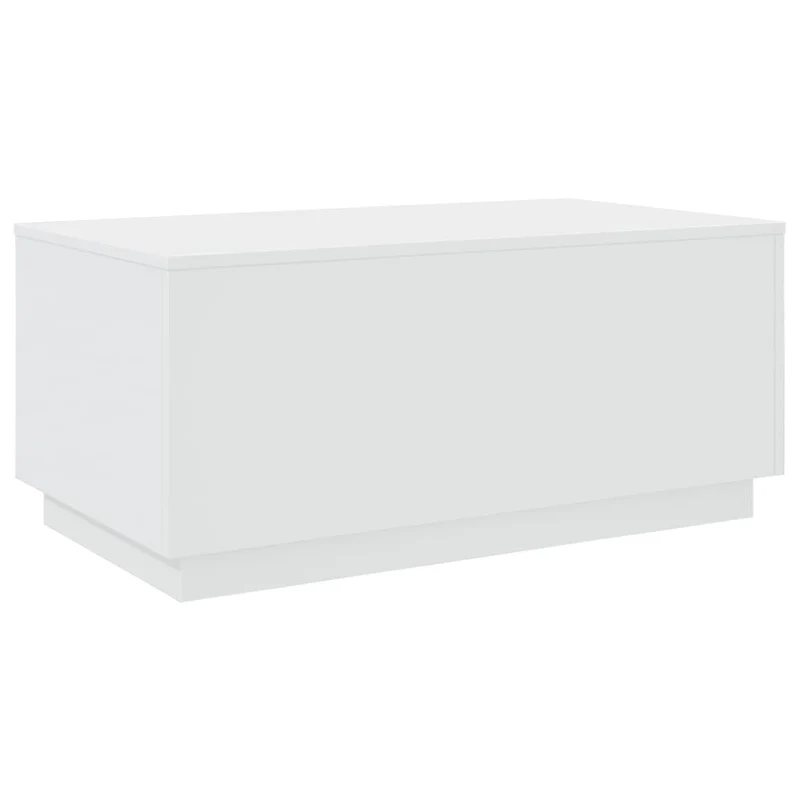 Table basse de salon design moderne avec lumières LED 90 x 50 x 40 cm bois d'ingénierie blanc DEC037604