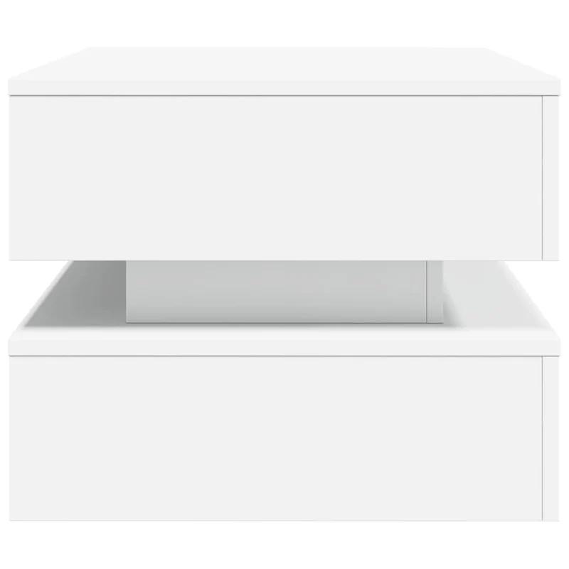 Table basse de salon design moderne avec lumières LED 90 x 50 x 40 cm bois d'ingénierie blanc DEC037603