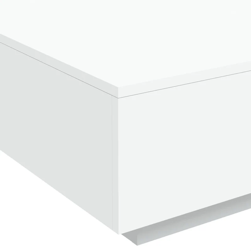 Table basse de salon design moderne avec lumières LED 80 x 80 x 31 cm bois d'ingénierie blanc DEC037600