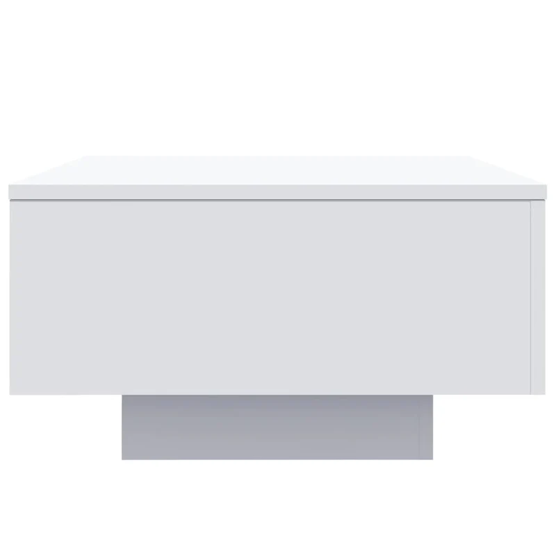 Table basse de salon design moderne avec lumières LED 55 x 55 x 31 cm bois d'ingénierie blanc DEC037599