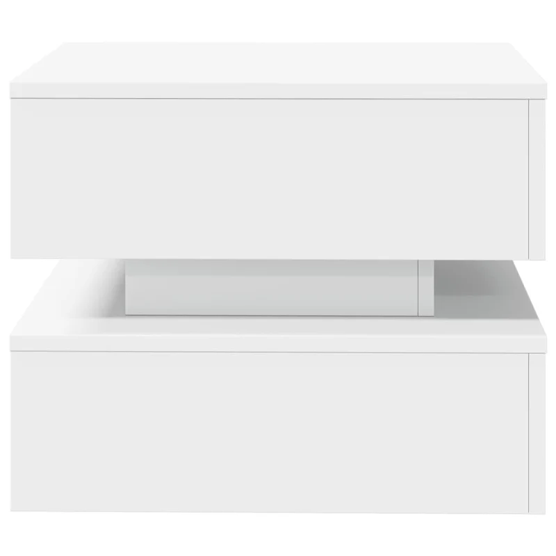 Table basse de salon design moderne avec lumières LED 50 x 50 x 40 cm bois d'ingénierie blanc DEC037597