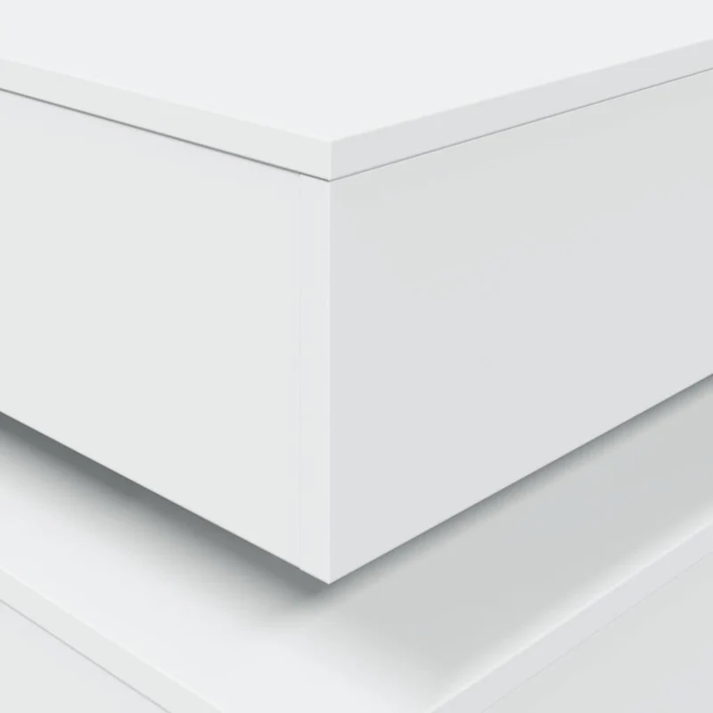 Table basse de salon design moderne avec lumières LED 50 x 50 x 40 cm bois d'ingénierie blanc DEC037597