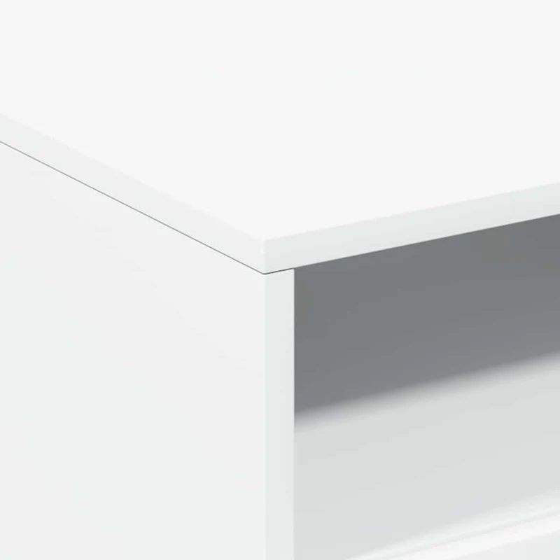 Table basse de salon design moderne avec lumières LED 50 x 49 x 40 cm bois d'ingénierie blanc DEC037595