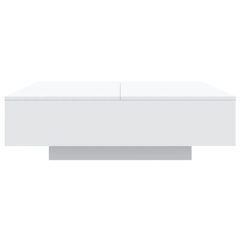 Table basse de salon design moderne avec lumières LED 100 x 100 x 31 cm bois d'ingénierie blanc DEC037594