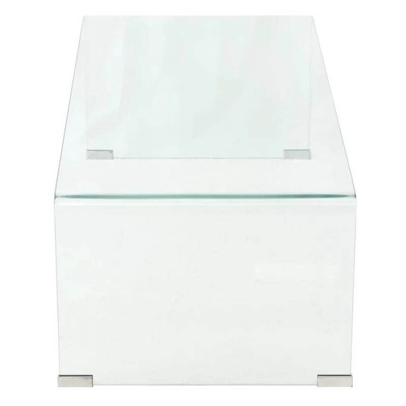 Table basse de salon design contemporain 98 x 45 x 30 cm Verre trempé Transparent DEC037252