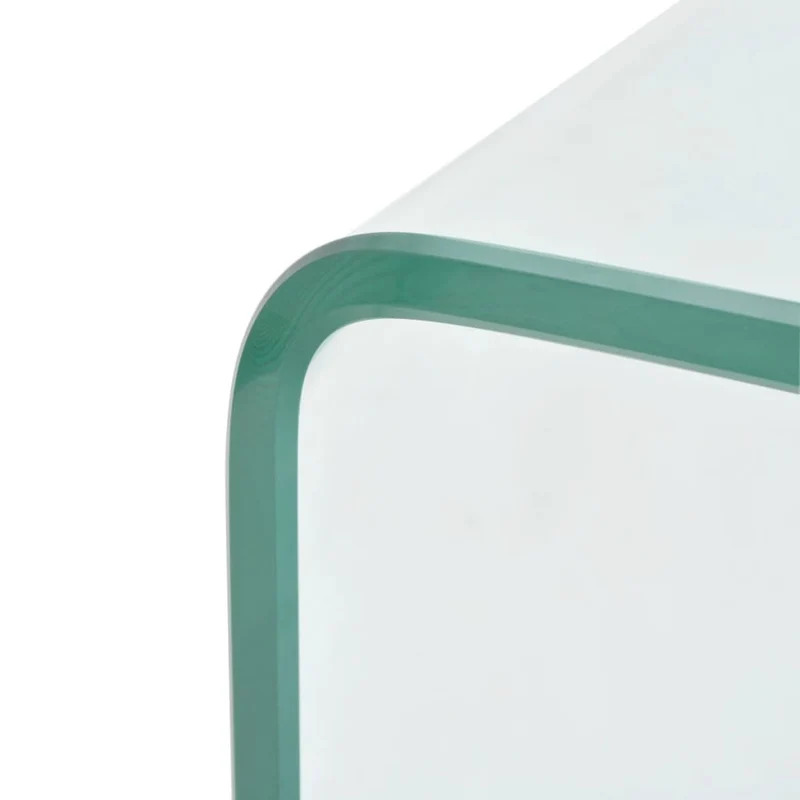 Table basse de salon design contemporain 98 x 45 x 30 cm Verre trempé Transparent DEC037252