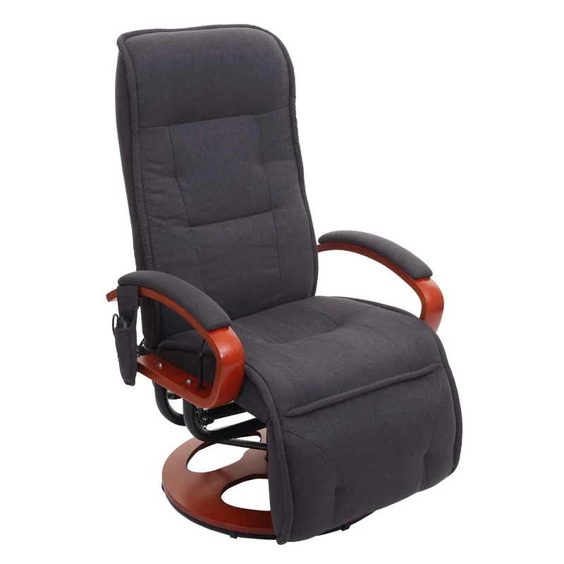 Fauteuil de relaxation fonction de massage 9 programmes 5 niveaux d'intensité tissu gris foncé 04_0006384