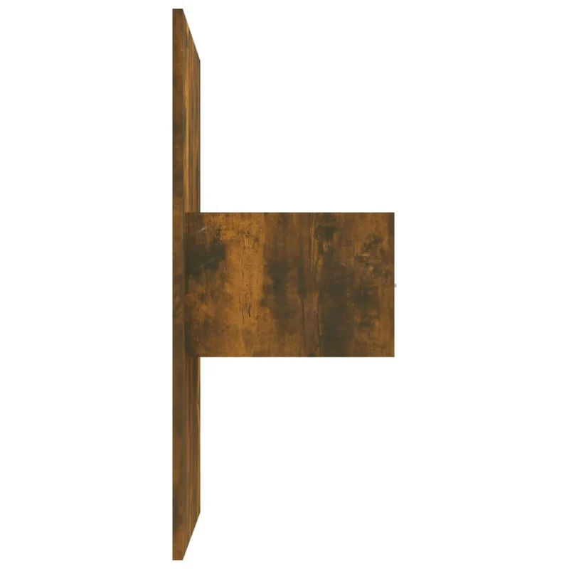 Tête de lit accessoire couchage chambre à coucher meuble avec chevet intégré étagère MDF marron clair TDL0205843
