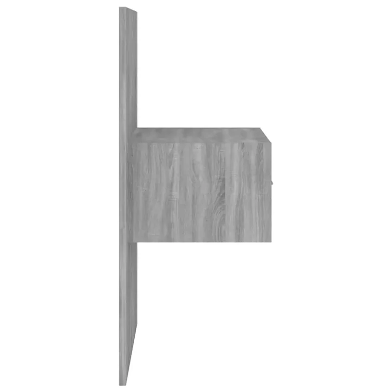 Tête de lit accessoire couchage chambre à coucher meuble avec chevet intégré étagère MDF gris TDL0205808