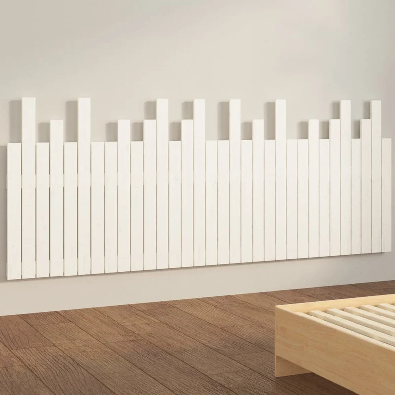 Tête de lit accessoire couchage chambre à coucher meuble murale 204 x 3 x 80 cm bois massif blanc TDL0202695
