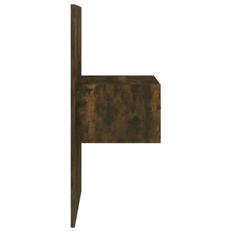 Tête de lit accessoire couchage chambre à coucher meuble avec chevet intégré étagère MDF marron clair TDL0205844
