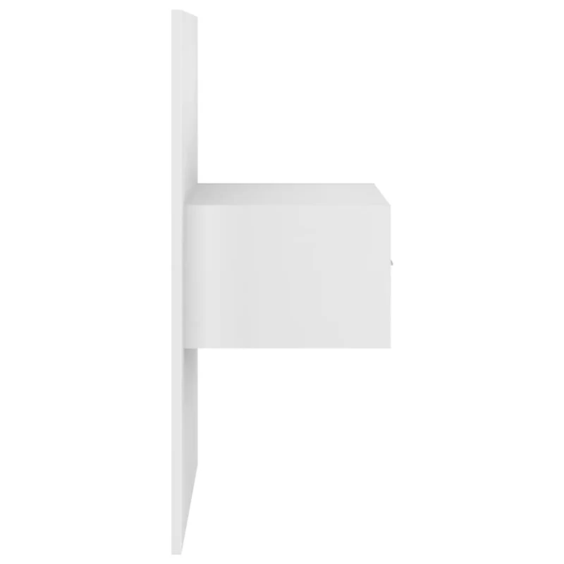 Tête de lit accessoire couchage chambre à coucher meuble avec chevet intégré étagère MDF blanc TDL0205860