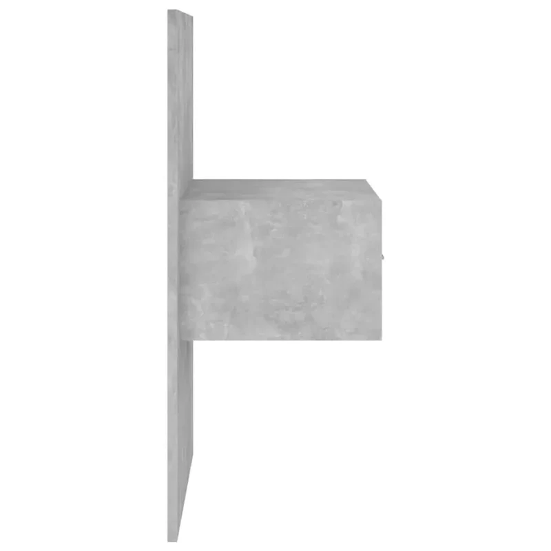 Tête de lit accessoire couchage chambre à coucher meuble avec chevet intégré étagère MDF gris TDL0205814