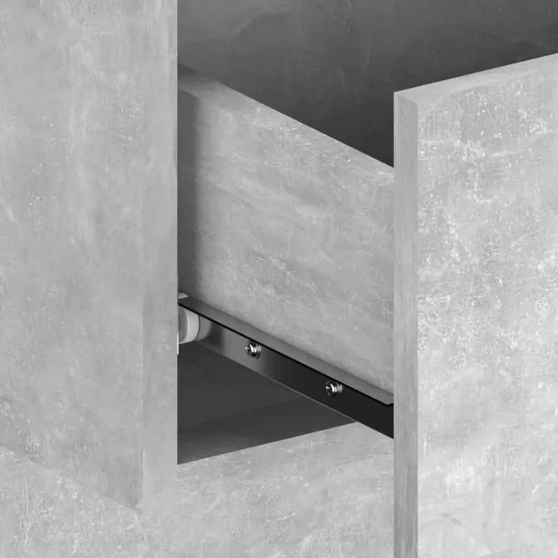 Tête de lit accessoire couchage chambre à coucher meuble avec chevet intégré étagère MDF gris TDL0205814
