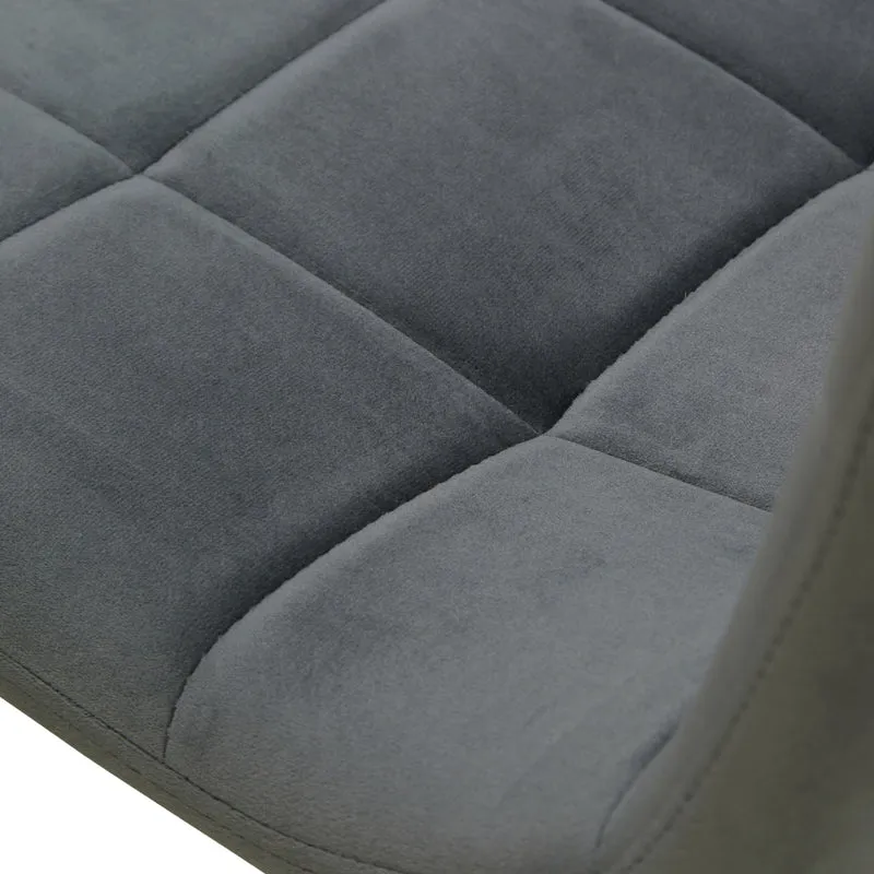 Lot de 2 chaises de salle à manger cuisine confortable et moderne en tissu velours gris pieds en métal noir CDS06102