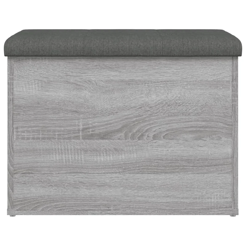 Banc banquette de rangement avec coussin d'assise gris 62 x 42 x 45 cm bois d'ingénieriecouleur sonoma gris DEC024802